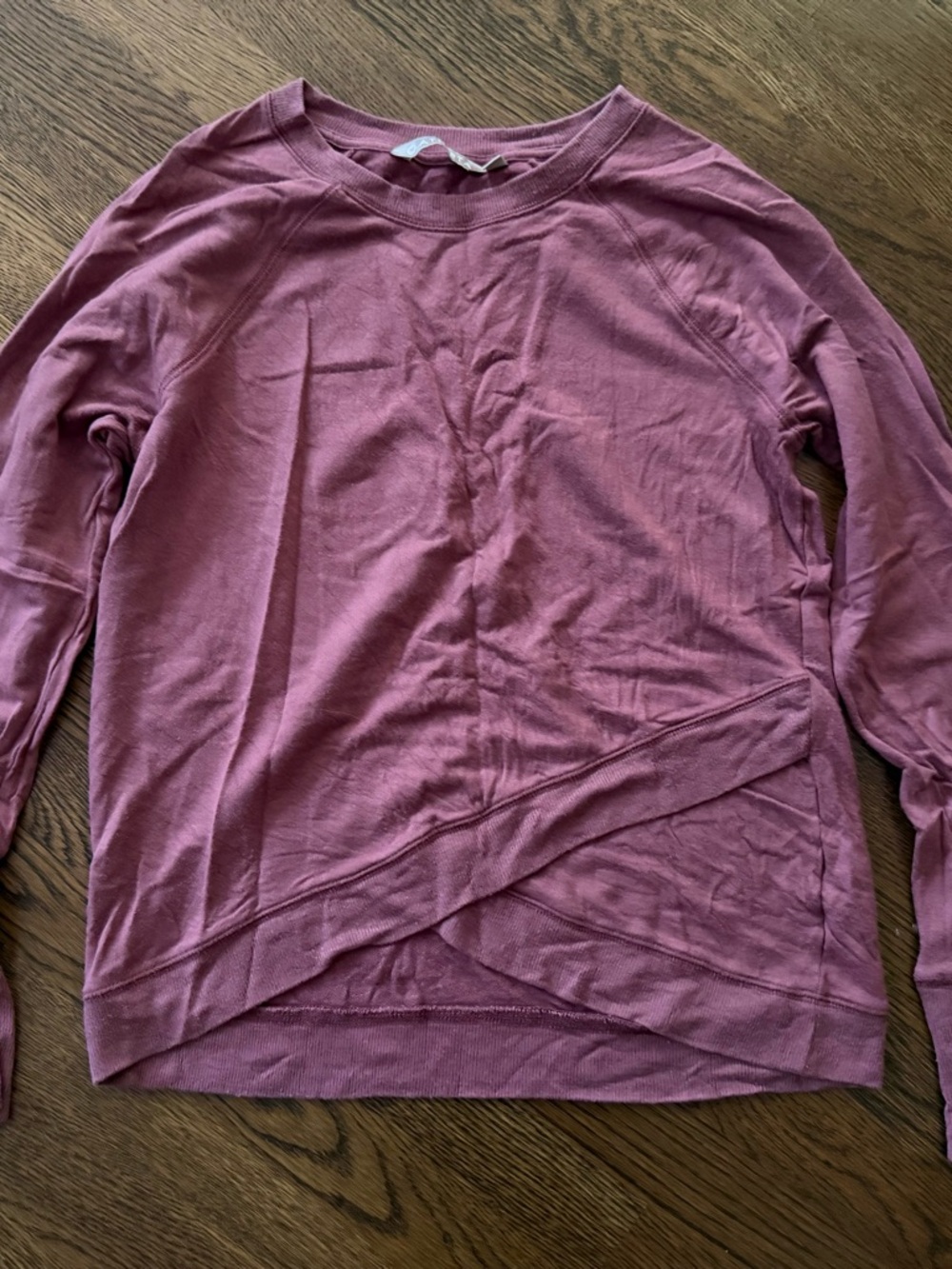 Athleta Mauve Criss-Cross Pullover Sweatshirt